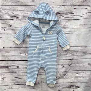 Carter's Light Blue Striped Footed One Piece Size 6 Months